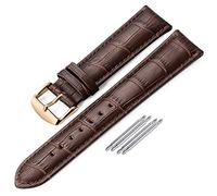 iStrap Watch Straps Gold 12mm/13/14/15/16/17/18/20/21/22/24mm Leather Watch Band Alligator Grain Genuine Leather Replacement Smart Watch Strap for Students for Men for Women