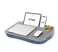 ISTUDYNITURE(Large) - Lap Desk with Cushion, Fits up to 17 in Laptop, Removable and Washable, for Bed, Couch, Home Office, Grayish Blue