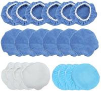 ISTUSHEWILL 20Pcs Car Polisher Pad Bonnet Set - 9-10 Inch Soft Microfiber/Woolen/Non-Woven Polishing Bonnet Buffing Pad Cover Car Waxers Bonnet Set for Orbital Buffer Polisher