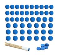 ISTUSHEWILL 50 Pcs Pool Tips Leather Pool Cue Tips for Snooker Cue Blue 10mm