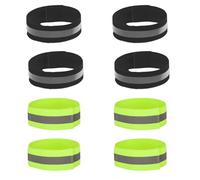 ISTUSHEWILL 8 Pcs Reflective Armbands Reflective Strip -,Adjustable Safety Gear Elasticated High Vis Straps for Walking Cycling,Reflective Running Gear