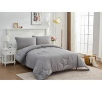 iSTYLE MODE BETTER HOME CHOICE 10.5 Tog Coverless Duvet Set Single, Ultra Soft Microfibre Quilt No Cover Needed Lightweight Warm All Season Washable Bedding with Matching Pillowcase (Grey/Star)