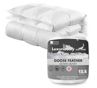 iSTYLE MODE BETTER HOME CHOICE Goose Feather & Down Single Duvet, 13.5 Tog Warm Winter Quilt Ideal for Cold & Chilly Nights, 100% Cotton Cover, Machine Washable, Hypoallergenic (13.5 Tog, Single)