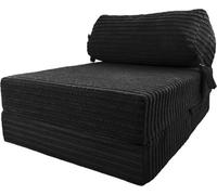 istyle mode Cord Material Fold Out Zbed Chair Sofa Lounger With Pillow - Black