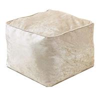 iStyle Mode Crush Velvet Square Shape Bean Bags Indoor Seating Footstools Foot Rest Stool Pouffe Ottoman 40x40x40cm (Cream)