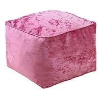 iStyle Mode Crush Velvet Square Shape Bean Bags Indoor Seating Footstools Foot Rest Stool Pouffe Ottoman 40 x 40 x 30cm (Pink)
