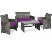 istyle mode Cushion For Rattan Chairs (Purple, 3 Pieces)