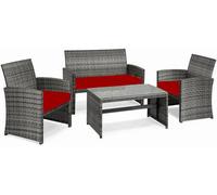 istyle mode Cushion For Rattan Chairs (Red, 3 Pieces)
