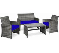 istyle mode Cushion For Rattan Chairs (Royal Blue, 3 Pieces)