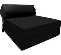 istyle mode Fold Out Z Bed Chair Sofa Lounger With Pillow - Black