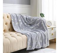 istyle mode Glow In The Dark Moon Grey Design Fleece Blanket 100 X 150Cm