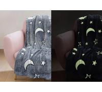 istyle mode Glow In The Dark Moon & Stars Design Fleece Blanket 100 X 150Cm