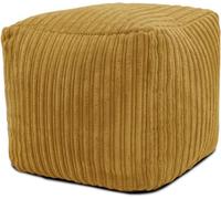istyle mode Jumbo Cord Footstool Pouffe, Mustard Corduroy Ottoman Bean Bags 40Cm X 40Cm