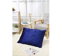 iStyle Mode Set Of 2-60cm x 80cm Premium Crushed Velvet Cushion Cover with Filled Hollow Fiber Piped Edges | For Bedroom Sofa Living Room | - (Pack of 2) (Blue)