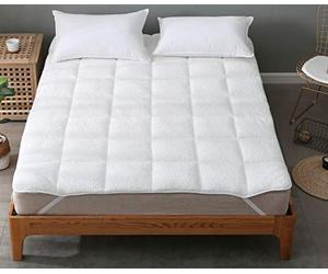 iStyle Mode Super Soft Sherpa Teddy Quilted Mattress Topper Memory Foam Fabric Elastic Band Microfiber Box Shaped (Double)