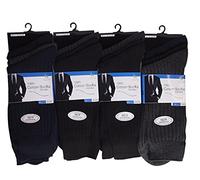 iSTYLE New Mens 12 Pairs Cotton Formal Everyday Wear Casual Socks UK(6-11)-Black(6-Pack)