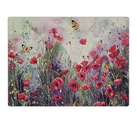iStyle Poppy Field Set of 4 Placemats Red
