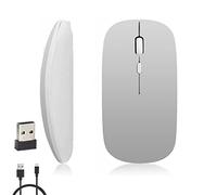 iSTYLE Rechargeable Wireless Mouse, Bluetooth or 2.4 GHz with USB Mini Receiver, Multi-Device, 1600 Dpi Optical Tracking, Silent Mice for Mac, PC, Macbook, iPad, Laptop, Tablet, Android, iOS, Windows