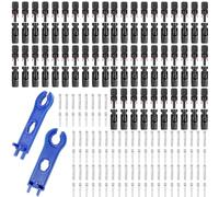 iSunergy 100PCS/50 Pairs Solar Connectors M-C-4 Male/Female IP67 Waterproof Solar Panel Cable Connectors with 2 PCS Spanners