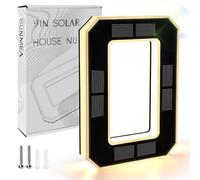 ISUNMEA 9 Inch Solar Lighted House Numbers for Outside, LED Address Signs | Light Up Waterproof LED Address Numbers Signs for House, Large Illuminated Exterior Modern House Number Light (0-Black, 9IN)