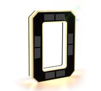 ISUNMEA 9 Inch Solar Lighted House Numbers for Outside, Light Up Waterproof LED Address Numbers Signs for Houses, Large Personalized Illuminated Exterior Modern House Numbers Light (0-Black, 9IN)