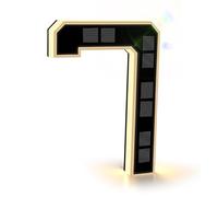ISUNMEA 9 Inch Solar Lighted House Numbers for Outside, Light Up Waterproof LED Address Numbers Signs for Houses, Large Personalized Illuminated Exterior Modern House Numbers Light (7-Black, 9IN)