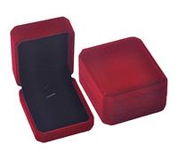iSuperb 2pcs Velvet Jewelry Box for Ring Earings Necklace Mother's Day Pendant Flocked Earring Gift Boxes Double Ring Box for Wedding (Pendant box)