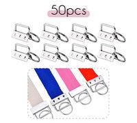 iSuperb 50 Pieces 1.25 Inch Key Fob Hardware, Key Chain Fob Wristlet Hardware with Key Ring for Lanyard(Sliver) (50 Pcs)