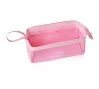 iSuperb Clear Pencil Case Large Boat Transparent Pen Pouch for School & Office, Makeup Pouch Travel Cosmetic Bag Waterproof Storage Bag for Stationery & Makeup 22×11×9cm (Pink)