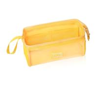 iSuperb Clear Pencil Case Large Boat Transparent Pen Pouch for School & Office, Makeup Pouch Travel Cosmetic Bag Waterproof Storage Bag for Stationery & Makeup 22×11×9cm (Yellow)