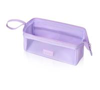 iSuperb Clear Pencil Case Large Boat Transparent Pen Pouch for School & Office, Makeup Pouch Travel Cosmetic Bag Waterproof Storage Bag for Stationery & Makeup 22×11×9cm (Purple)
