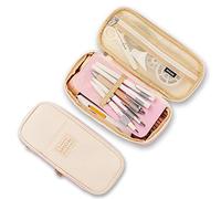 iSuperb Pencil Case Large Capacity Student Pink Pencil Bag Canvas Pencil Pouch for Girls Boys ，Pen Stationery Storage Bag Double Zipper Pencil Organizer School Office