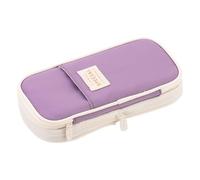 iSuperb Pencil Case Large Capacity Student Purple Pencil Bag Canvas Pencil Pouch for Girls Boys ，Pen Stationery Storage Bag Double Zipper Pencil Organizer School Office