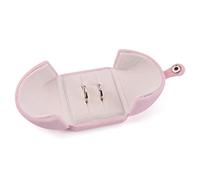 iSuperb Ring Boxes Pink Double Jewellery Box with Button Velvet Jewellery Organiser for Ring personalised Gift Packing Boxes Birthday Anniversary Wedding Valentine's Day