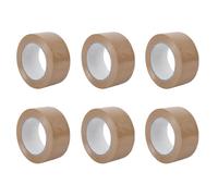 isupli 6 x Brown Parcel Packaging Tape 48mm x 66m - Heavy Duty Strong Adhesive Cello Tape for Bubble Wrap, Tape Measure & Masking Tape Applications