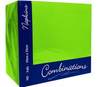 ISUPLI Napkin 100pcs - Premium Lime Green 2-Ply Disposable Serviettes 33x33cm | Tissue Paper Hand Towels | Soft, Absorbent Cocktail Christmas Napkins