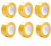isupli Parcel Packaging Tape 6-Pack Yellow 48mm x 66m Heavy Duty Strong Adhesive Cello Tape for Bubble Wrap, Masking Tape, and Moving Boxes