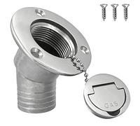 ISURE MARINE 2"(50mm) Boat Gas Deck Fill/Filler with Keyless Cap with Screws, Marine Mirror Polished 316 Stainless Steel Hardware Angled Neck for Boat Yacht Caravan