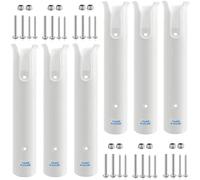 ISURE MARINE Boat Pole Side Mount Rod Holder Bracket Wall Mounted Fishing Tool Holder Tube 6 Rod Rack Plastic PP with Screws Side-Mount (White)