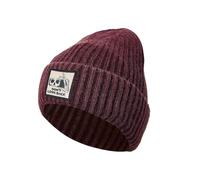 Isurrender Skull Patch Beanie - Don't Look Back & Burn The Past - Soft Knit Winter Hat, Don't Look Back-burgundy, One size