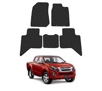 Isuzu D-Max (2012-2019) Rubber Van Mats Accessories Tailored Fit Compatible Accessory Waterproof Protection Non-Slip Car Floor Mats 3mm Thick Full Coverage Durable Coverage with Clips