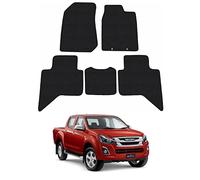 Isuzu D-Max (2012-2019) Van Mats Accessories Tailored Fit Carpet Car Floor Mats Non Slip Black Trim Compatible Accessory Anti Slip Full Coverage Durable Granulated Backing Hand-Finished Clips