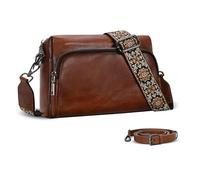 Iswee Leather Crossbody Purses for Women Shoulder Handbags with Pockets Satchel Purse Stylish Cross Body Bag for Travel, Coffee, M, Fashion
