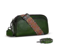 Iswee Leather Purses for Women Small Cossbody Bags Multi Pockets Shoulder Purse Vintage Satchel Bag Daily Travel Purses, Green, M
