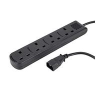 iSynq 1m IEC C14 Plug to 4 Gang Mains Power UK Socket