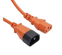 iSynq 1m Orange IEC Power Extension Cable Kettle Male to Female UPS Lead C13 - C14 Mains 240V 10A