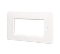 iSynq Double Gang Rounded Faceplate - 146mm x 86mm - White | Compatible with Universal AV Snap-in Modules & Standard Gang Back Boxes | Reinforced Back | Includes 2 Mounting Screws