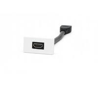 iSynq HDMI Single Module with 20cm Fly Lead, Snap-In Euro Module, 4K UHD Support, Female to Female HDMI Connector, 25x50mm