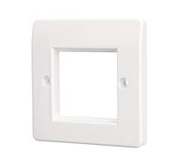 iSynq Single Gang Rounded Faceplate - 86mm x 86mm - White | Compatible with Universal AV Snap-in Modules & Standard Gang Back Boxes | Reinforced Back | Includes 2 Mounting Screws