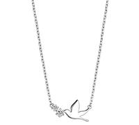 Iszie 925 Sterling Silver Cubic Zirconia Peace Dove Birds Pendant Girls Women's Necklace